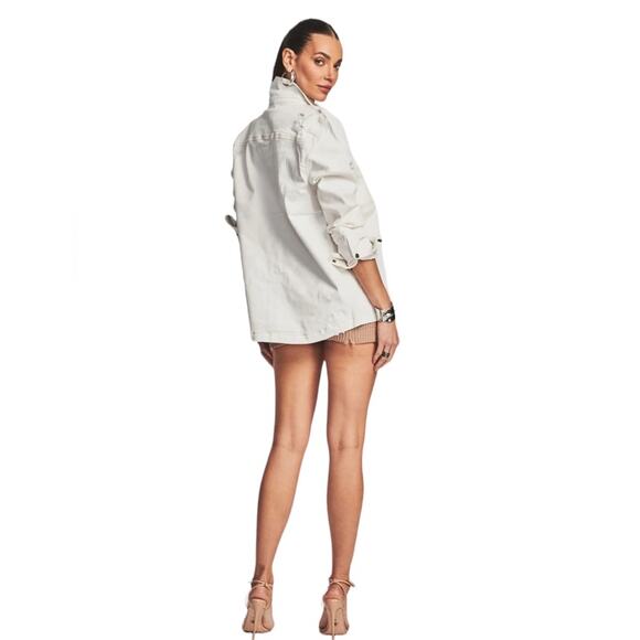 NWT SER•O•YA Marcus Shirt Snap Closure Pockets Distressed Shacket Size XLarge - Picture 3 of 15